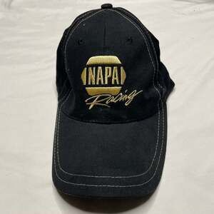 NAPA Racing Black Strapback Hat Gold Embroidered Logo Baseball Cap